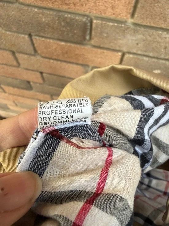 Burberry Kids Tan Double-Breasted Pea Coat Size Small - Picture 6 of 6